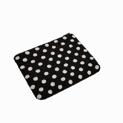 The Beaded Pouch - Brown & Pink