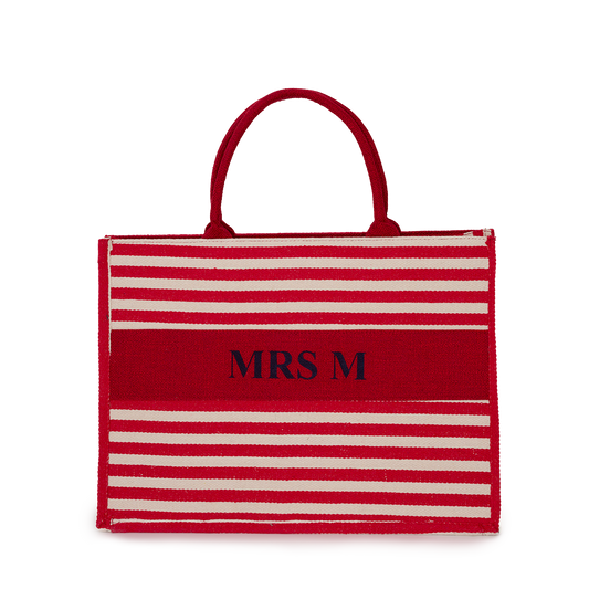 Stripy Canvas Bag in Red