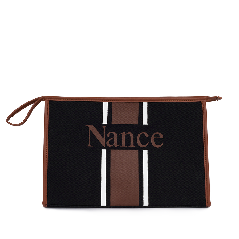 The Ultimate Cosmetic Everything Bag - Black with Tan