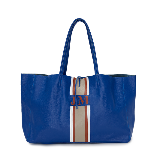 Leather Lightening Blue Design Your Own Egerton Shopper