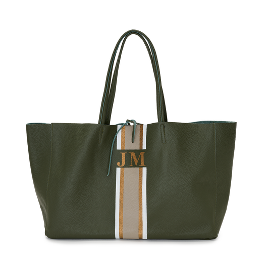 Leather Army Green Design Your Own Egerton Shopper