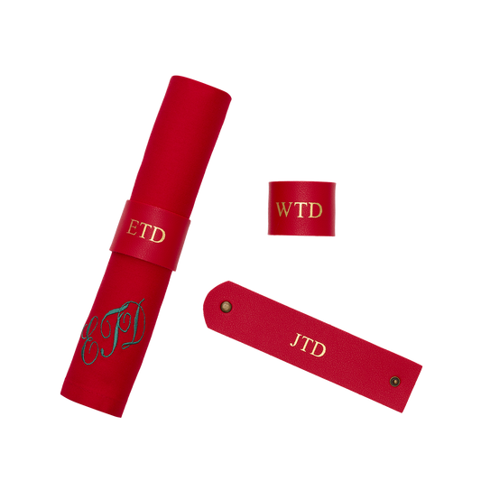 L&B One Off Red Christmas  Napkin Rings