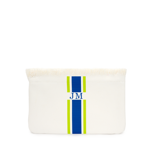 Fringe Cream with Lime Clutch