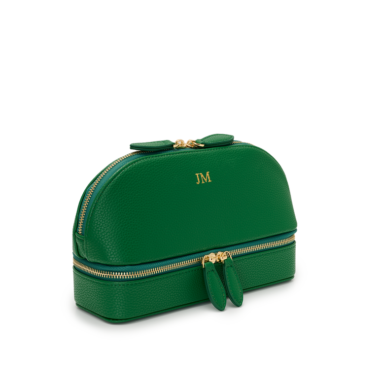 Lily & Bean Leather Travel Shell Style Bag Emerald Green