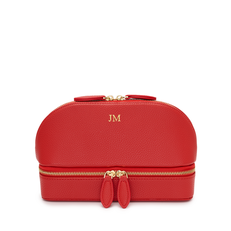 Lily & Bean Leather Travel Shell Style Bag Red