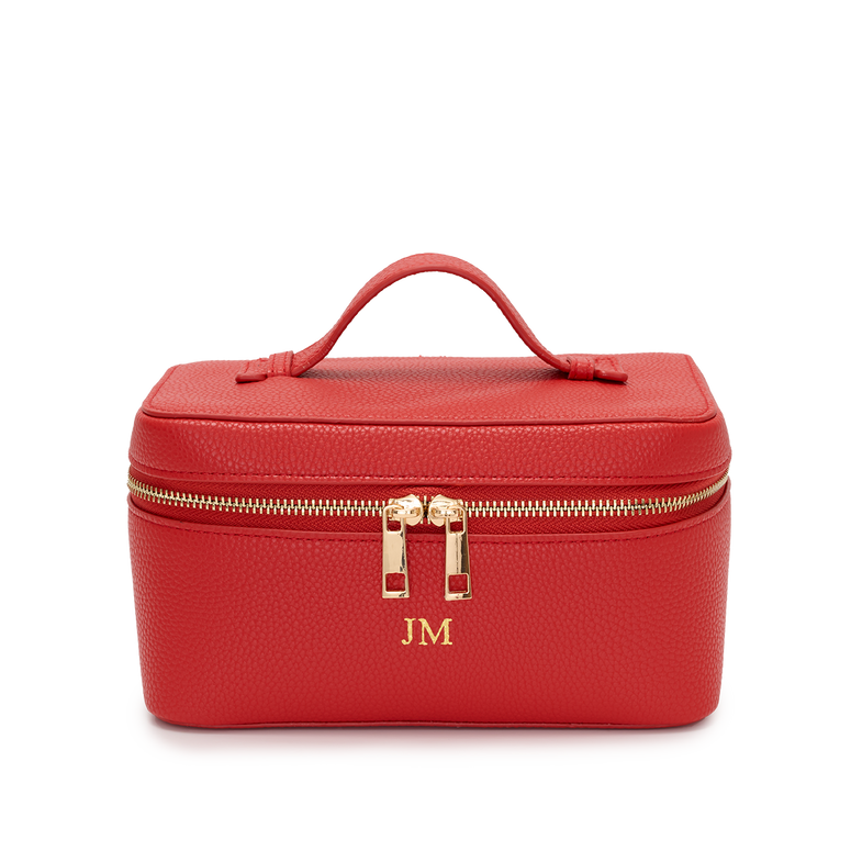 Lily & Bean Leather Travel Vanity Case Red