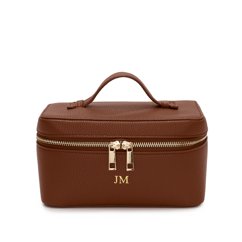 Lily & Bean Leather Travel Vanity Case Tan