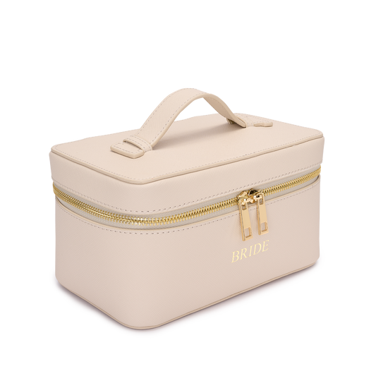 Lily & Bean Leather Travel Vanity Case Ivory Bride
