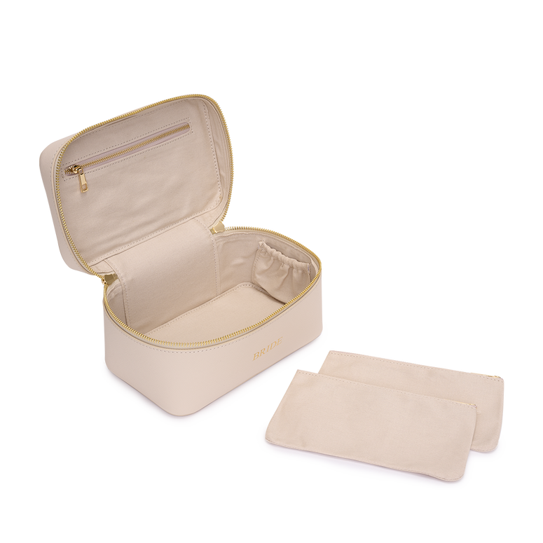 Lily & Bean Leather Travel Vanity Case Ivory Bride