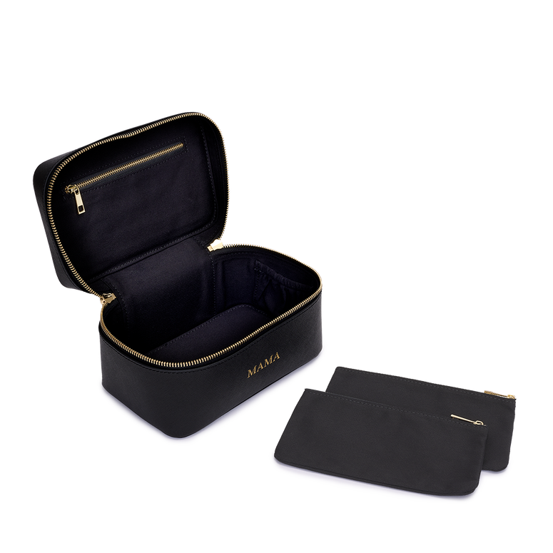 Lily & Bean Leather Travel Vanity Case Black - MAMA