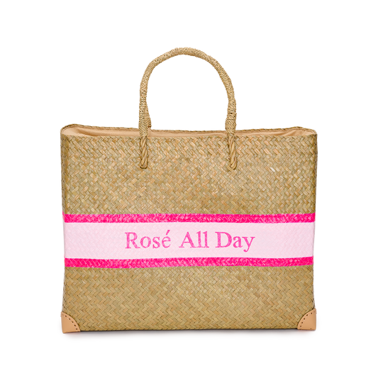 Lily & Bean Jumbo Straw Shopper Rosé All Day