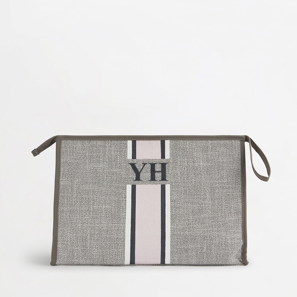 The Lily Canvas Ultimate Cosmetic Bag - French Grey
