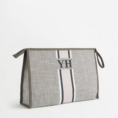The Lily Canvas Ultimate Cosmetic Bag - French Grey
