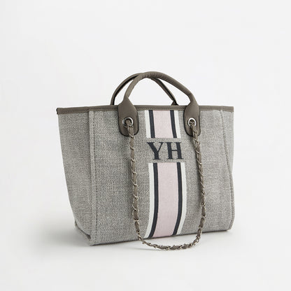 The Lily Canvas Tote - French Grey - Medium