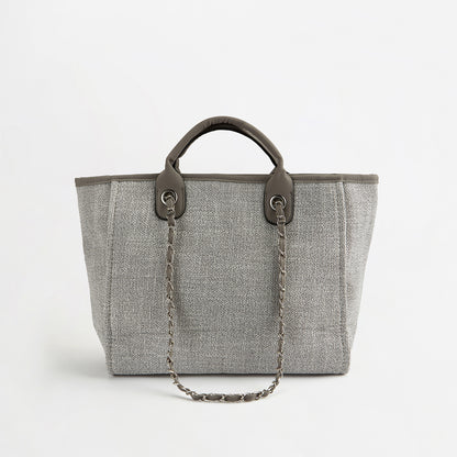 The Lily Canvas Tote - French Grey - Medium