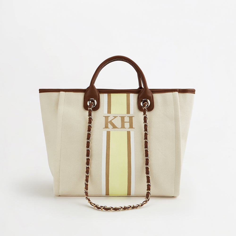 The Lily Canvas Tote - Cream - Medium
