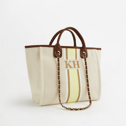The Lily Canvas Tote - Cream - Medium