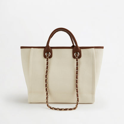 The Lily Canvas Tote - Cream - Medium