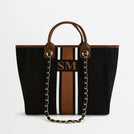 The Lily Canvas Tote - Black & Tan - Medium