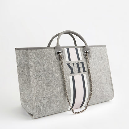 The Lily Canvas Tote - French Grey - Jumbo