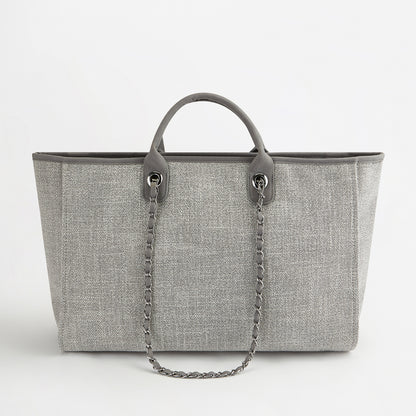 The Lily Canvas Tote - French Grey - Jumbo