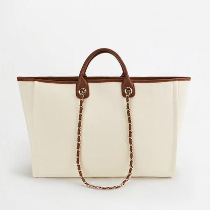 The Lily Canvas Tote - Cream - Jumbo