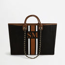 The Lily Canvas Tote - Black & Tan - Jumbo