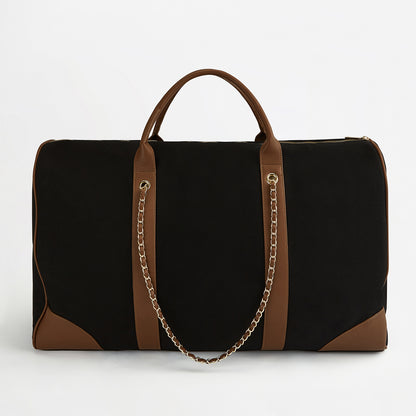 The Lily Canvas 'Take Me Away' Tote - Black & Tan