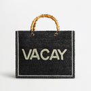 Raffia Tote - Navy
