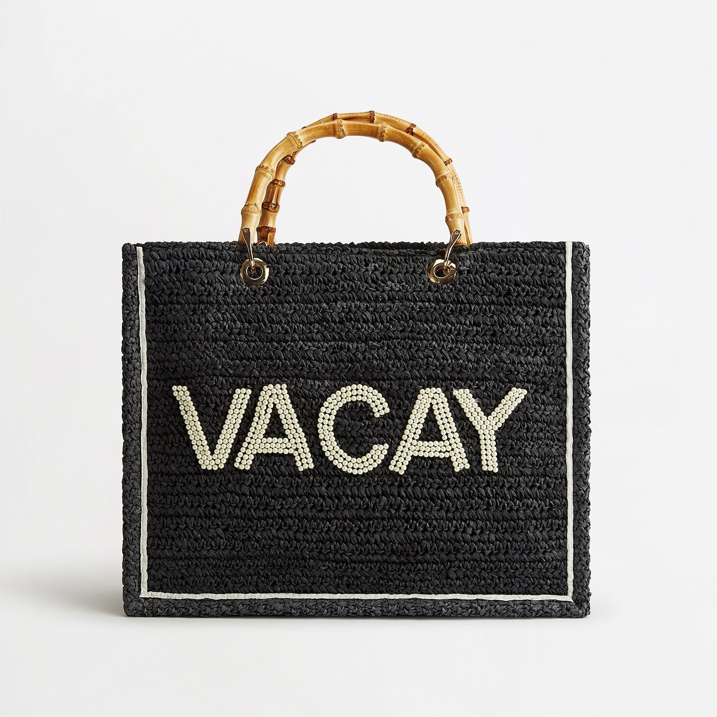 Raffia Tote - Navy