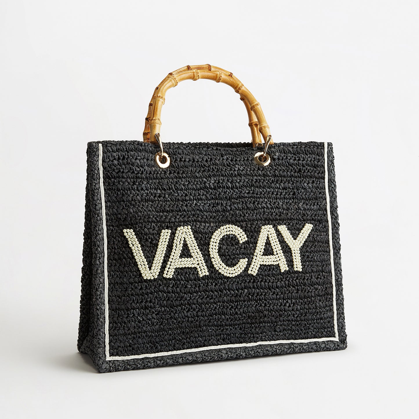 Raffia Tote - Navy