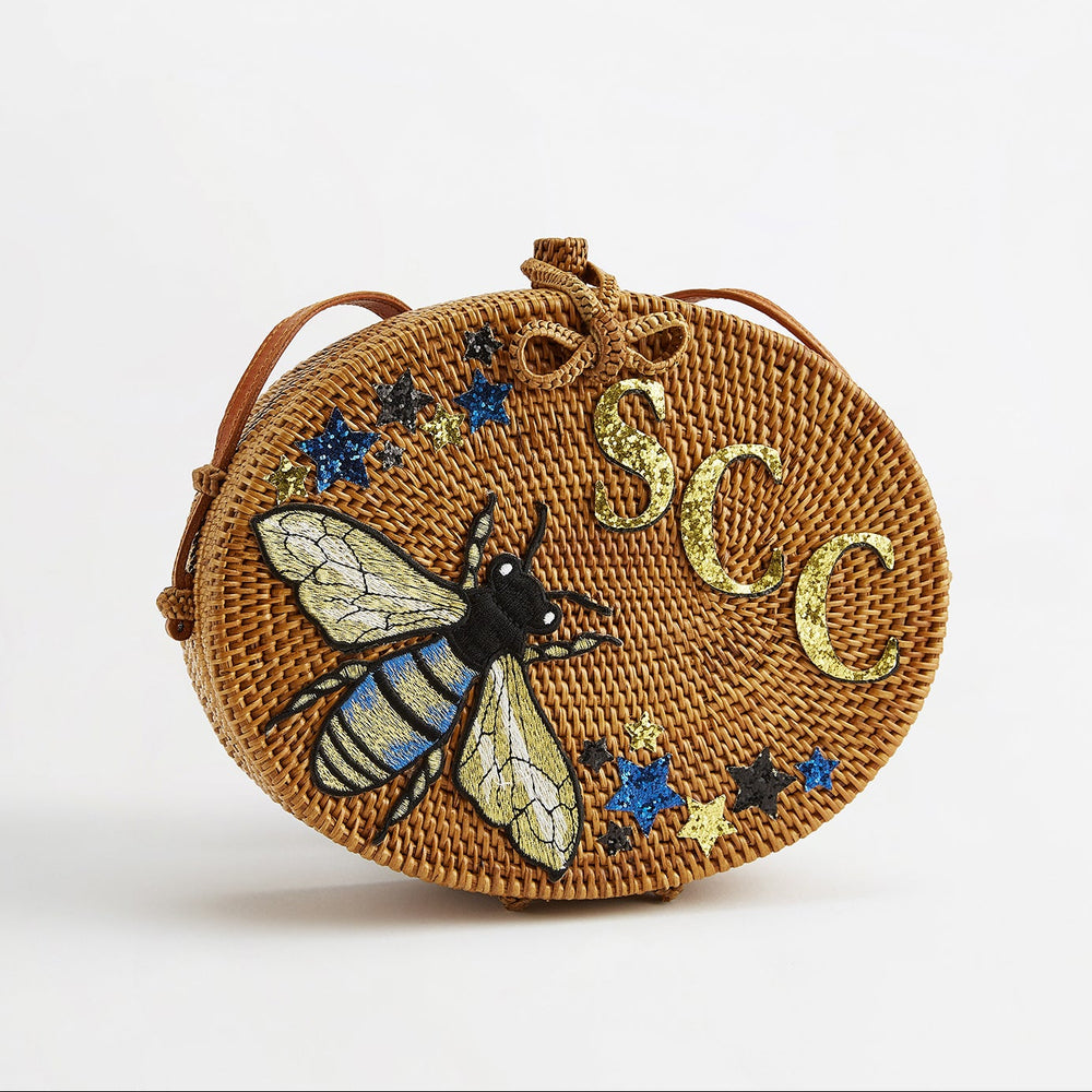 Oval Rattan Bag - Bumble Bee