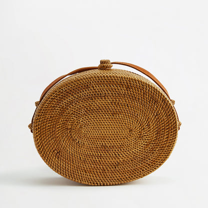 Oval Rattan Bag - Rainbow Star