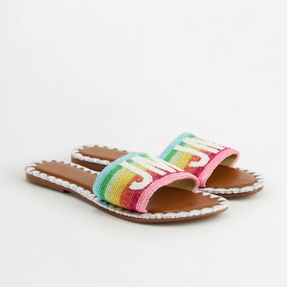 Beaded Sandals - Rainbow