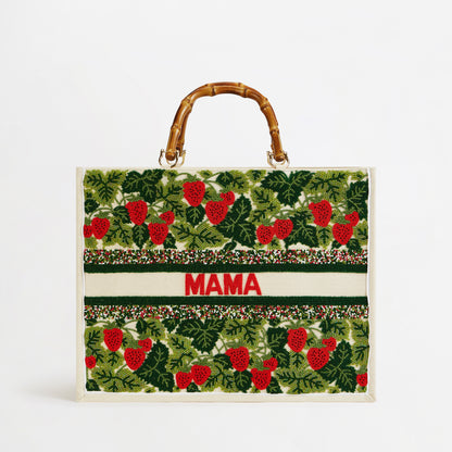 The Juliana Beaded Tote - Strawberry