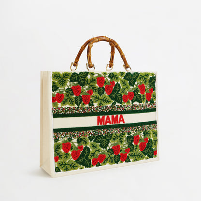 The Juliana Beaded Tote - Strawberry