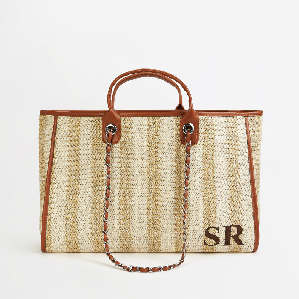 The Summer Stripe Tote - Cream - Jumbo