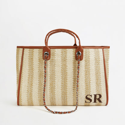 The Summer Stripe Tote - Cream - Jumbo