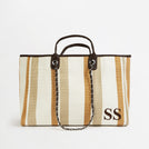 The Summer Stripe Tote - Cocoa - Jumbo