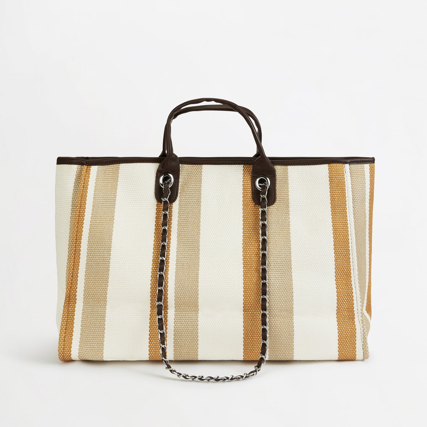 The Summer Stripe Tote - Cocoa - Jumbo