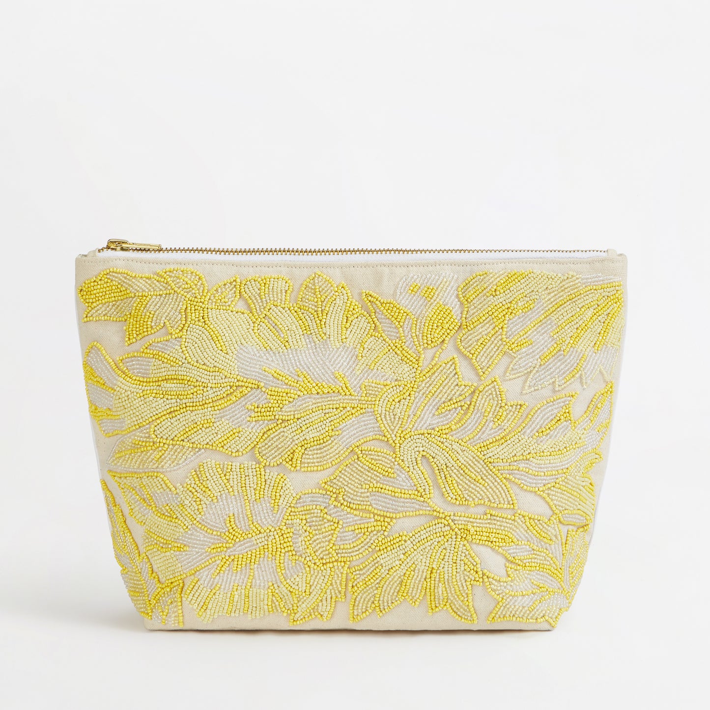 The Beaded Cosmetic Bag - Yellow Tropical