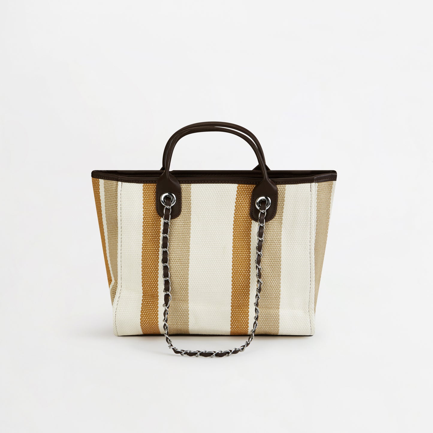 The Summer Stripe Tote - Cocoa - Medium