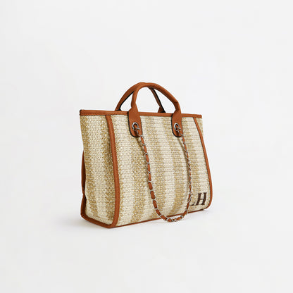 The Summer Stripe Tote - Cream - Medium