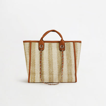 The Summer Stripe Tote - Cream - Medium