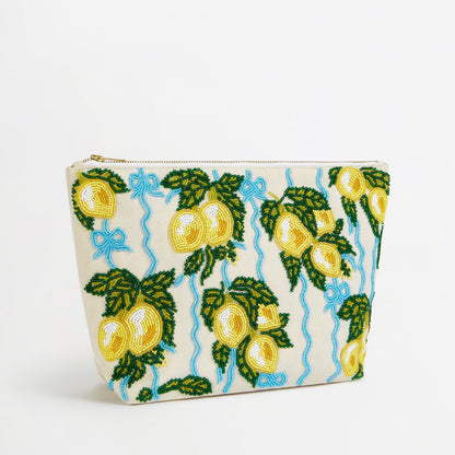 The Beaded Cosmetic Bag - Italian Lemons