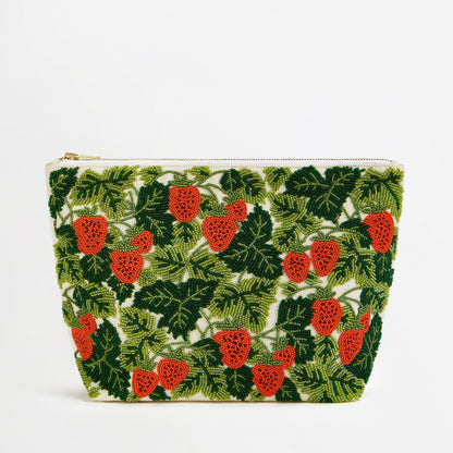 The Beaded Cosmetic Bag - Strawberry