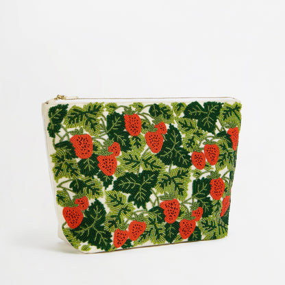 The Beaded Cosmetic Bag - Strawberry