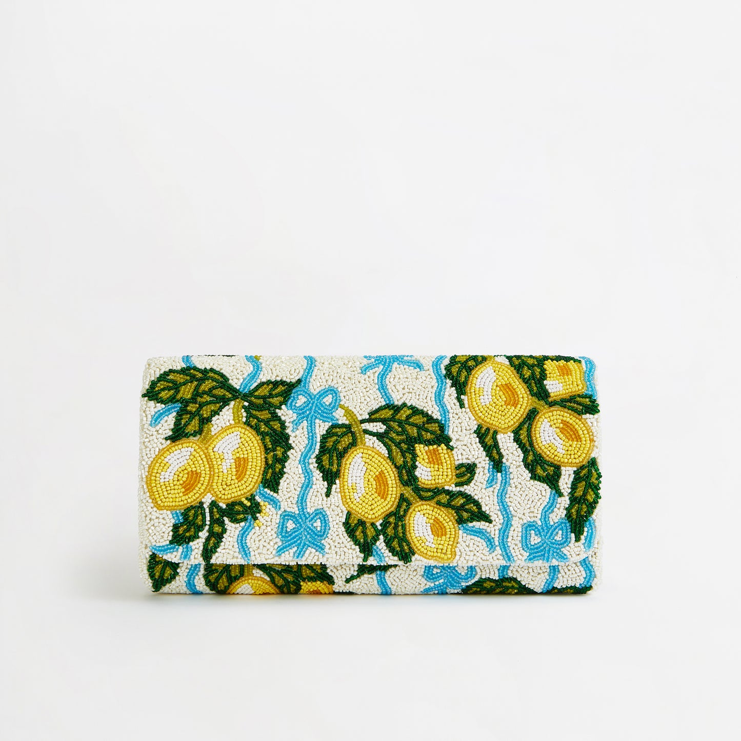 The Italian Lemons Beaded Clutch Bag