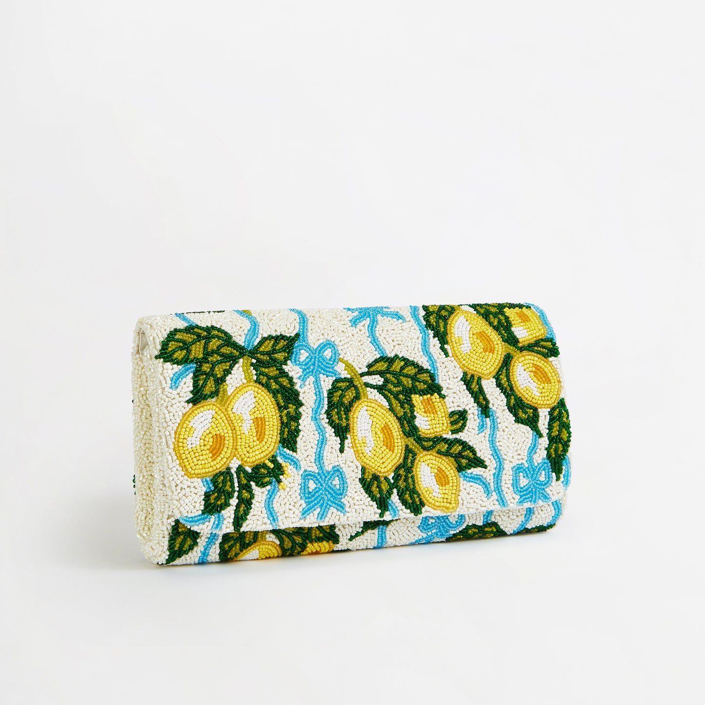 The Italian Lemons Beaded Clutch Bag