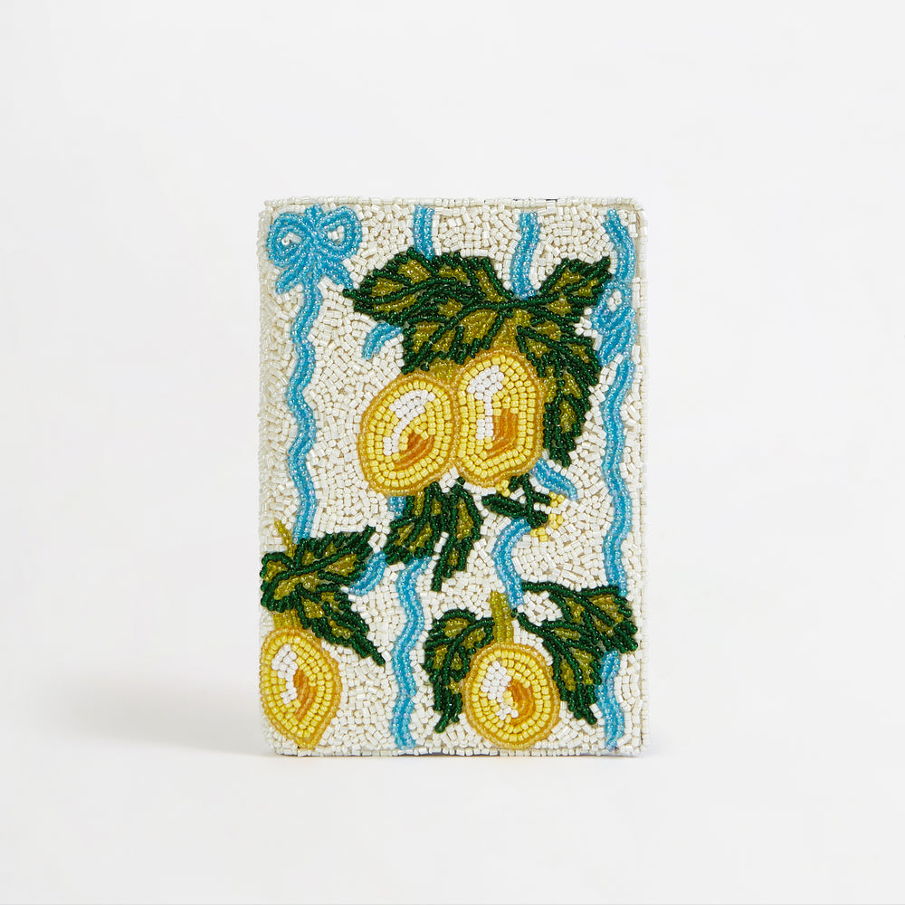 Beaded Passport Cover - Italian Lemons